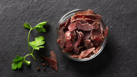 Beef jerky and garnish