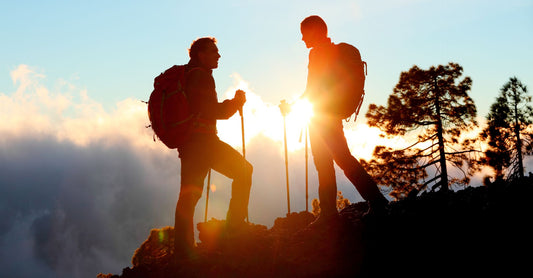 couple hiking in nature