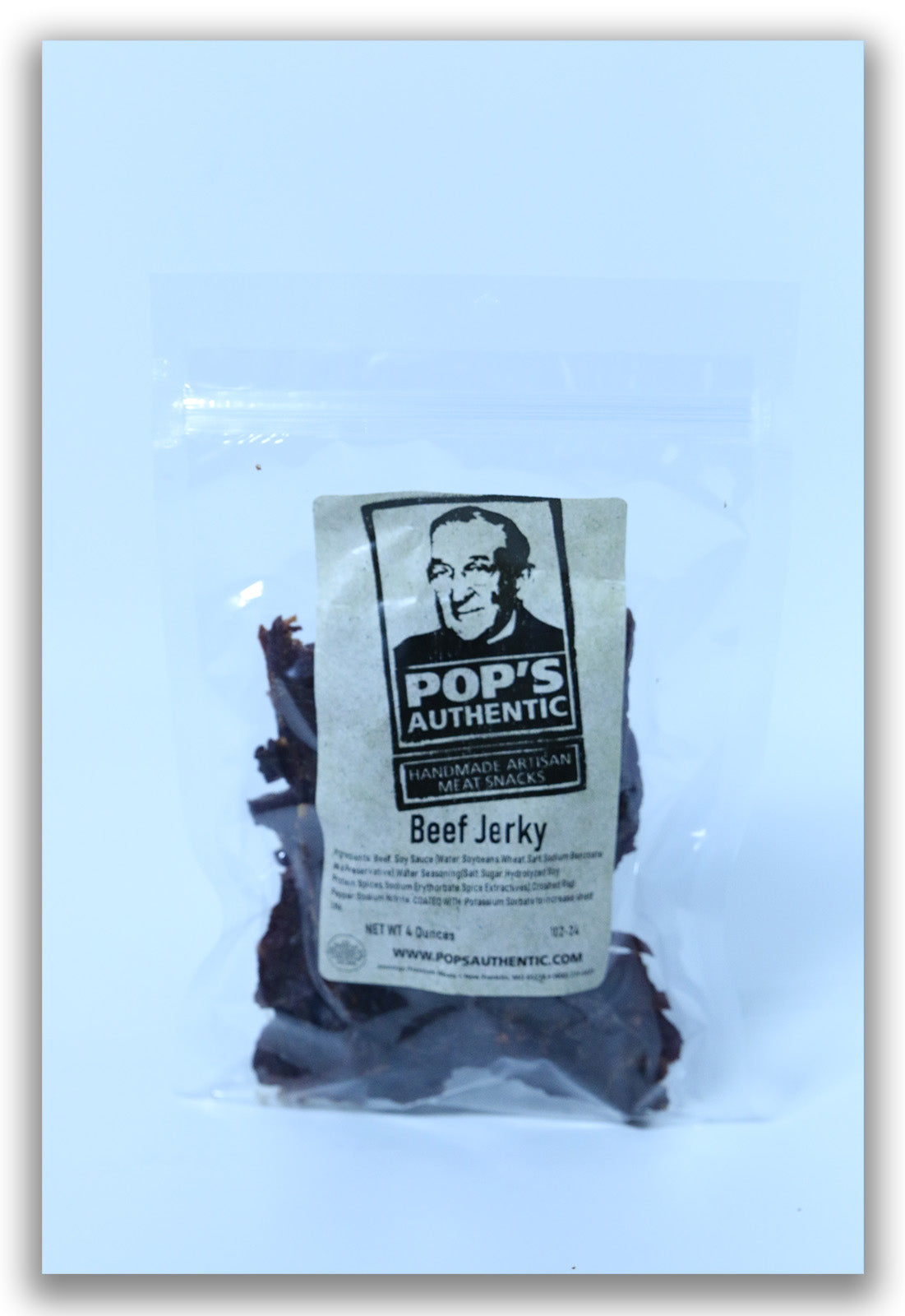 Original beef jerky in a four ounce package